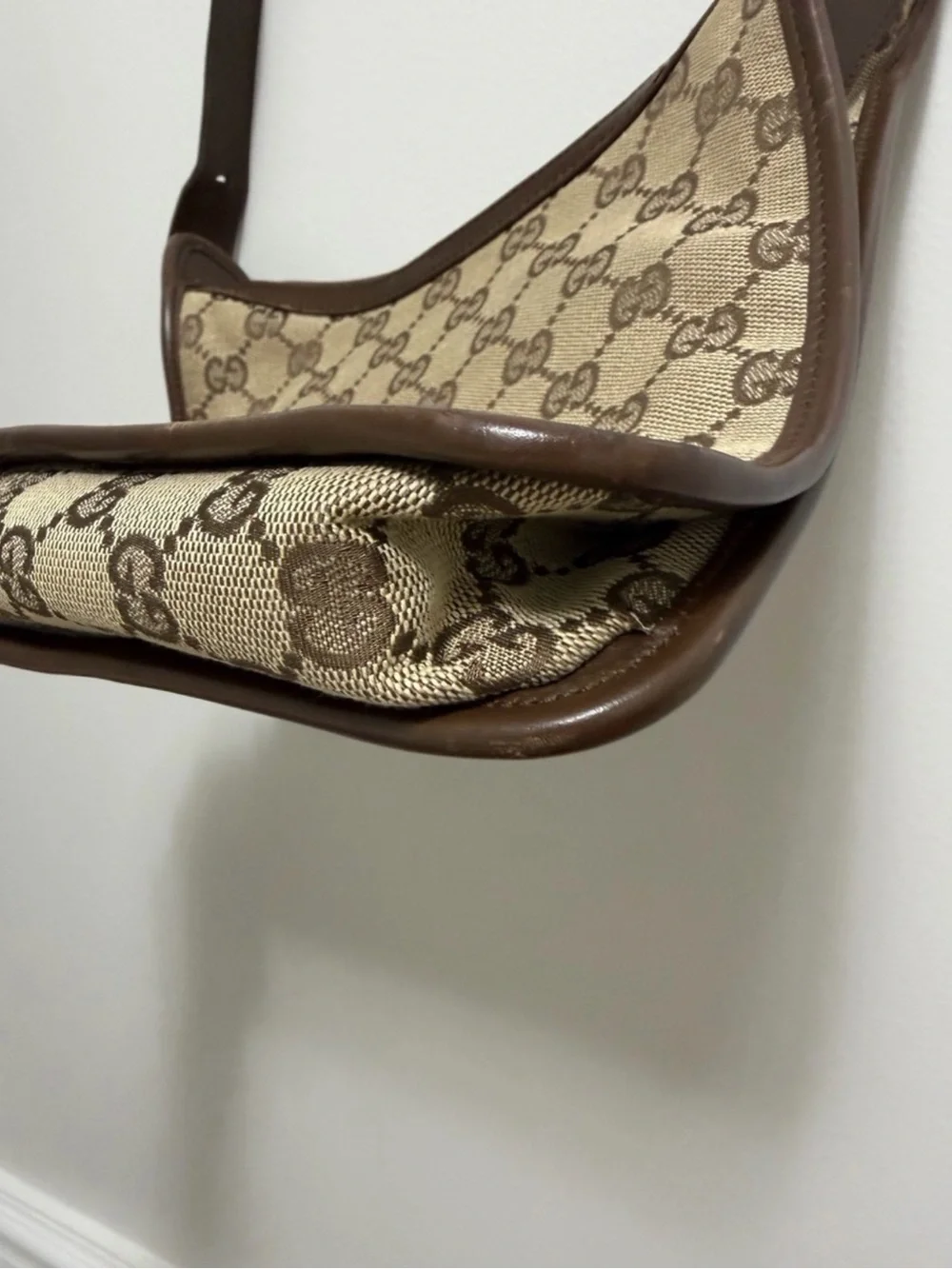 Gucci Tan and Brown GG Monogram Shoulder Bag EUC